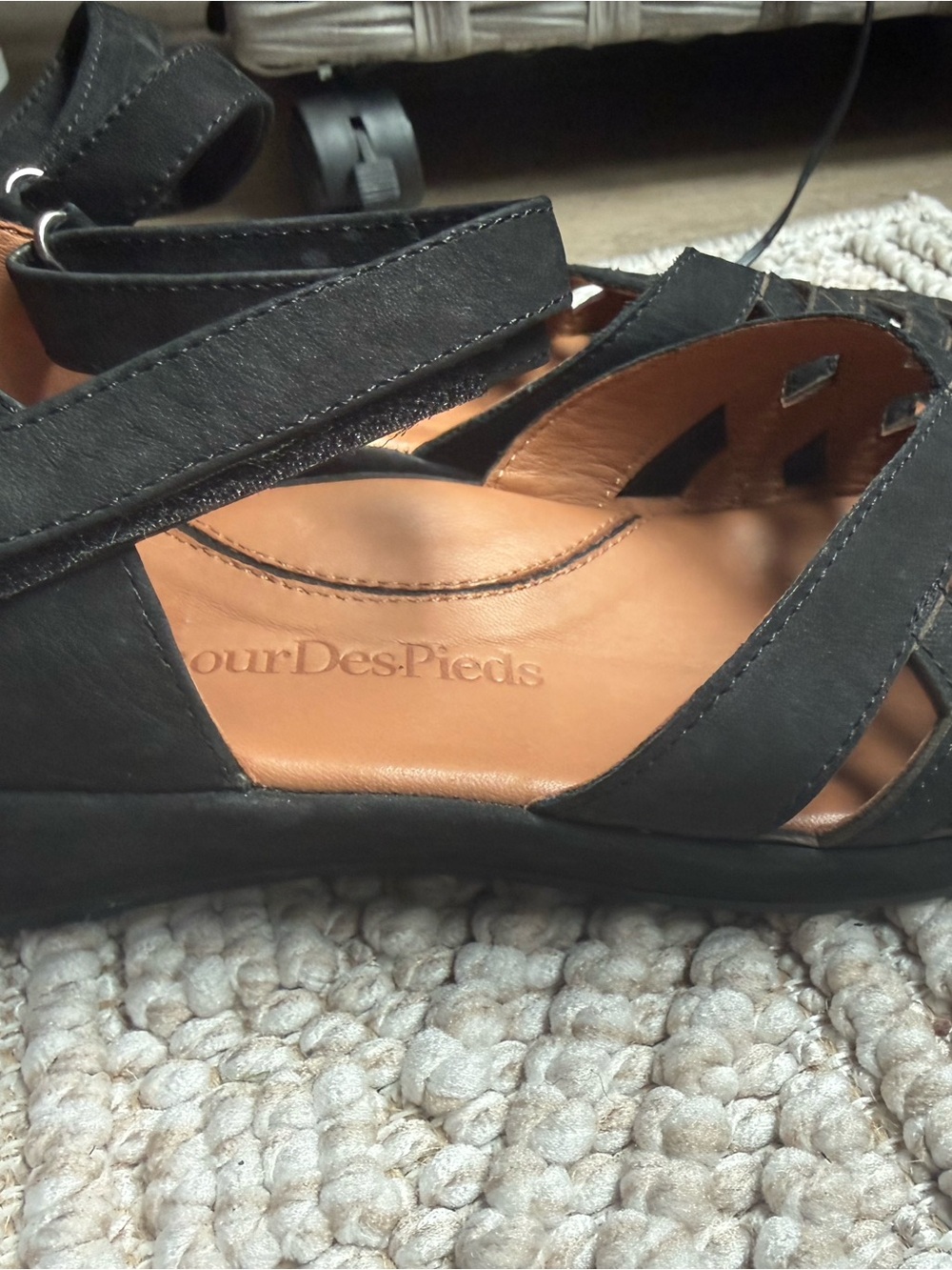 L’Amour Des Pieds Burcie Black Caged Slingback Sandals 8.5M - Picture 8 of 13